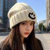Blue Woolen Cap Thickened and Warm for Children  Large Head Wrap  Cold Cap To Show Off Face  Small Ear Protecting Knitted Pile Cap