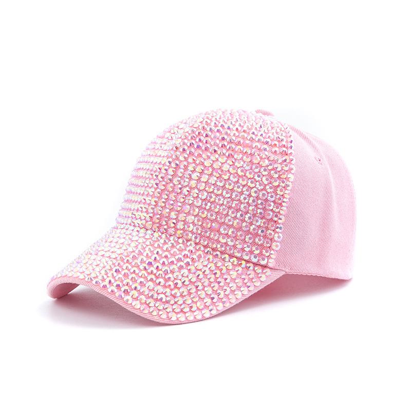 Sunshade new Korean trendy full diamond baseball cap neutral wind foreign trade rhinestone adult wide-brimmed hat