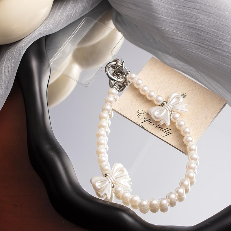 Internet Celebrity Bead Universal Mobile Phone Lanyard Ins Style New Anti Loss Short High-end Opposite Sex Wrist Strap Chain