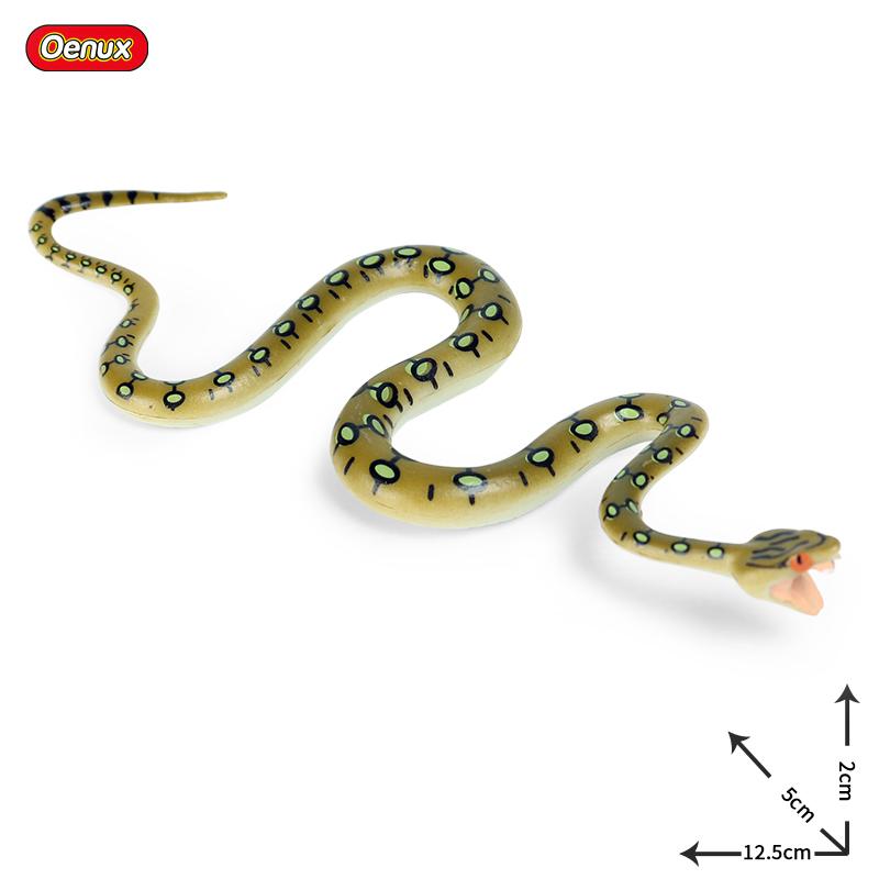 Oenux Simulation Forest Savage Snakes Animals Model Wild Cobra Rattlesnake Python Action Figures Party Favor Decor Kids Toy Gift