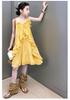 Girls' Ruffle Strappy Midi Dress - 2026 Summer Beach Style for Older Children