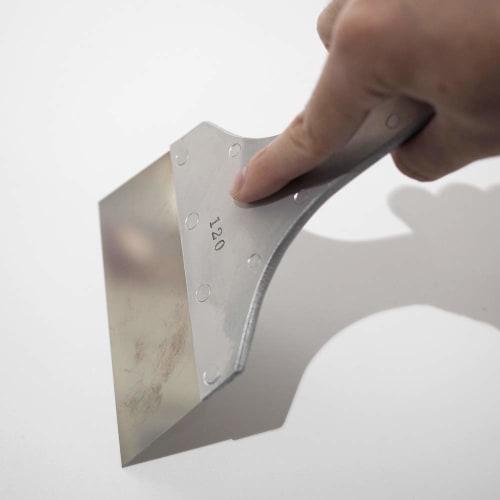 Aluminum Handle, Partially Wood-clad Putty Spatula, Stainless Steel Blade, 120mm Wide, 1 Piece