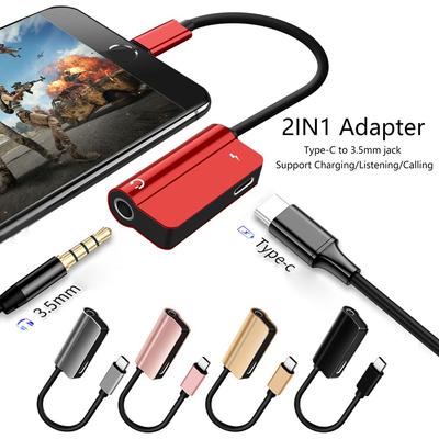Connecteur de câble métallique rapide 2 en 1, convertisseur audio, répartiteur AUX, prise casque, adaptateur Type-C vers 3,5 mm