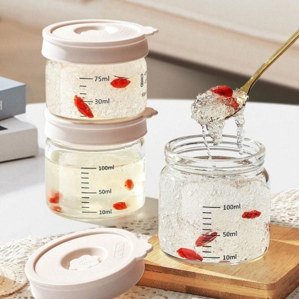 Transparent Sealed Container Silicone Sealed Lid Glass Storage Containers  Kitchen