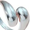 Women Ring Open Adjustable Water Drop Shape Electroplated Stainless Metal Birthday Gift Solid Color Commute Knuckle Ring Finger Jewelry