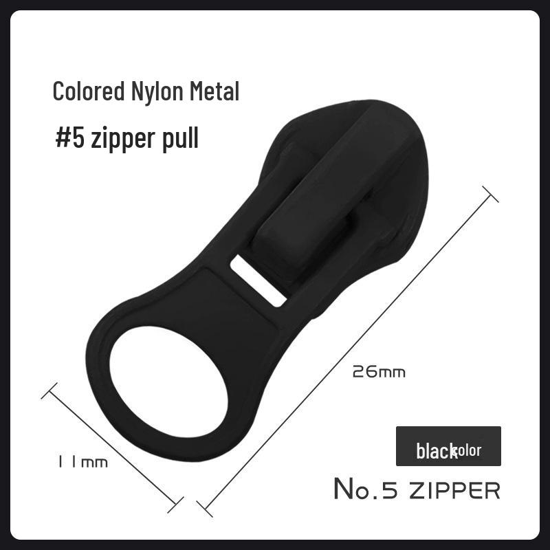 Nylon & Metal Zipper Pull for Jackets and Bags (No. 3 & No. 5)