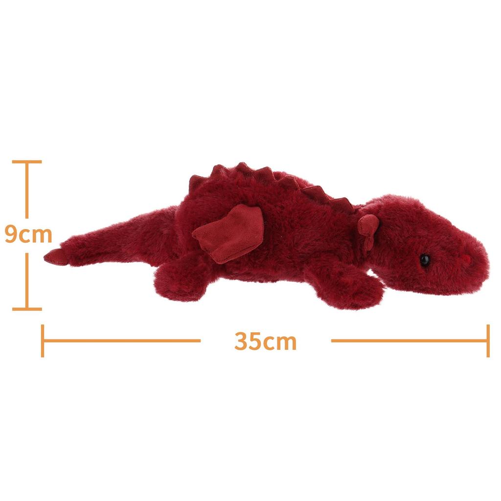 Apricot Lamb Plum Red Lying Dragon Plush Toy for Children, Soft and Cute, Fluffy Plum Red Lying Dragon for Girls and Boys, 38cm