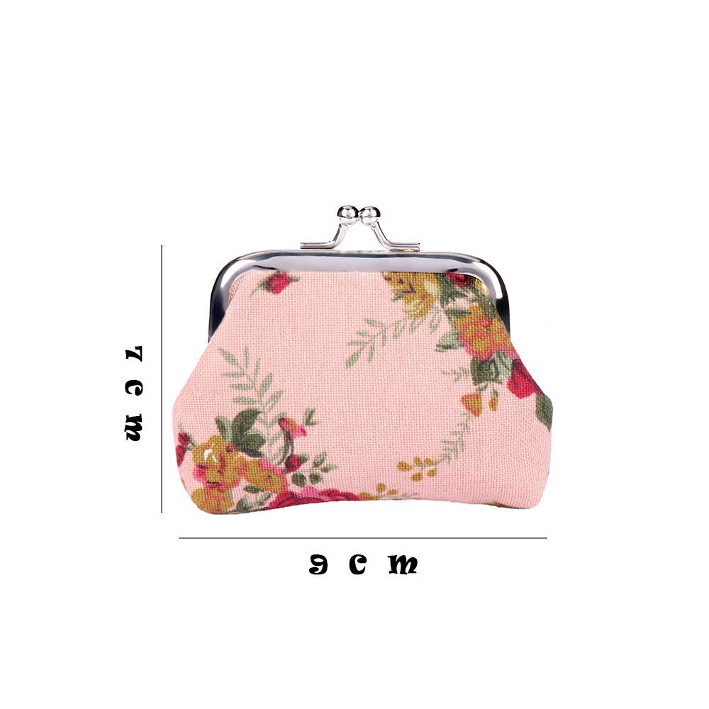 Women Floral Mini Hasp Retro Clutch Bag Small Wallet Credit Card Holder Coin Purse