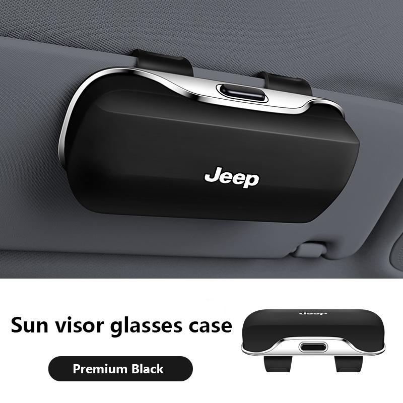 Car Interior Glasses Box Sunglasses Clip for Jeep Compass Wrangler Freedom Light Cherokee Commander Durable Sunglass Holder AMV1