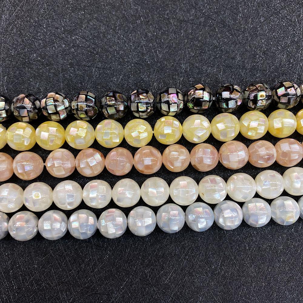 High-Luster Round Sea Shell Beads 8-14mm for DIY Jewelry Necklace Making