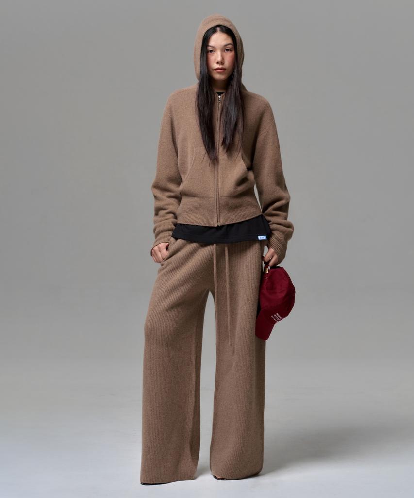 Ira Women Cashmere Blend Relaxed Knit Sweatpants - Neutral Brown