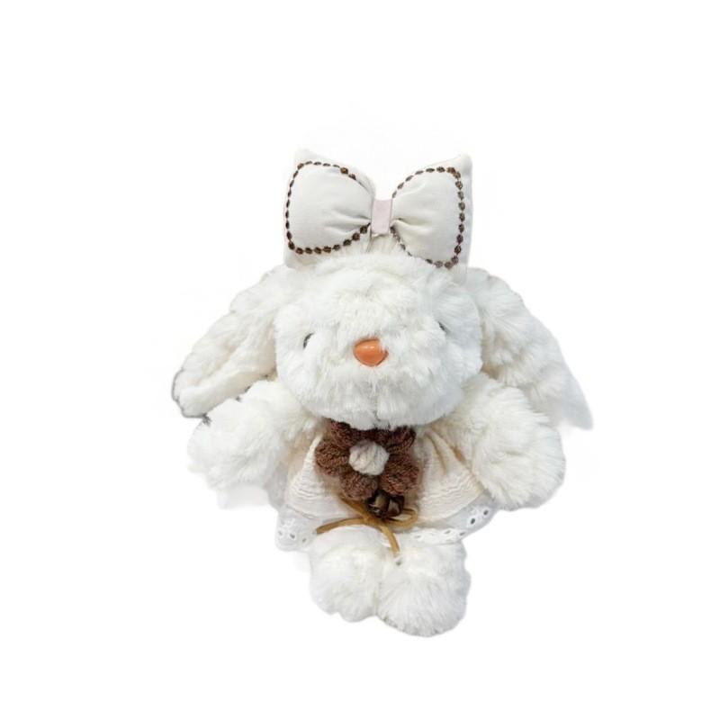 Dopamine Grid Rabbit Soft Toy Keyring With Colorful Bow For Collectors