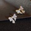 Full Diamond Bow Earrings Tide Super Fairy Temperament Muse Fan Earrings Simple Spring And Summer Earrings