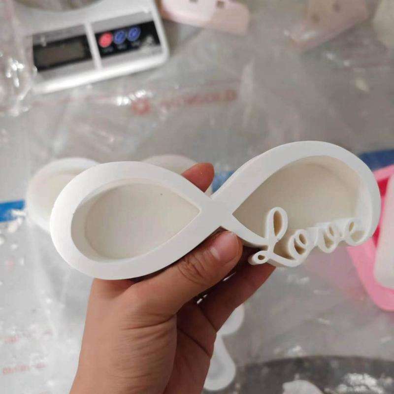 Ribbon Love Candlesticks Molds Candle Holder Silicone Molds Castings Moulds Plaster Molds for Candle Holder Making