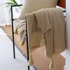 Waffle Pattern Nap Blanket Handmade Sofa Blanket Fashion Nordic Knitted Blanket  Air Condition