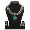 Sasitrends Oxidised German Silver Necklace with Jumki for Women and Girls