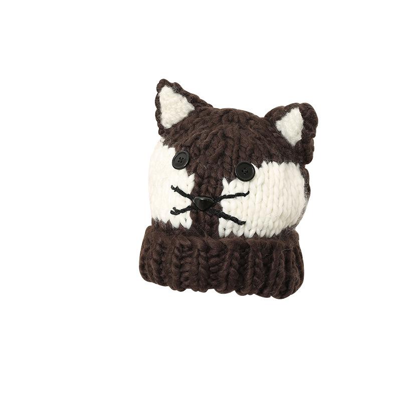 Japanese Trendy Hat Casual Soft Girl Cute Cat Ear Wool Hat Women Winter Trend Korean Style Plus Velvet Thickened Knitted Hat