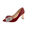 Fashion Beautiful High-heeled Wedding Shoes, Two Wear 2025 Spring and Autumn New Shoes