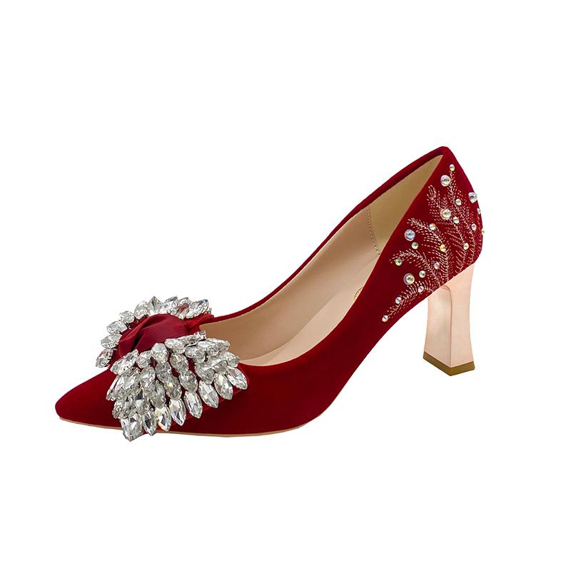 Fashion Beautiful High-heeled Wedding Shoes, Two Wear 2025 Spring and Autumn New Shoes