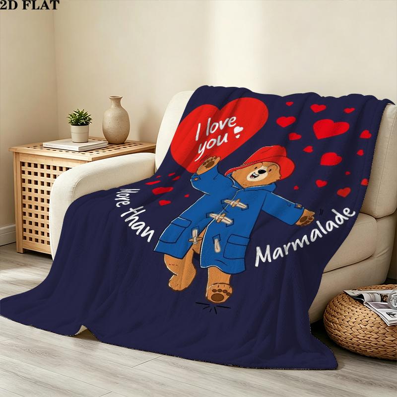Paddington Print Flannel Blanket, High quality Comfortable for All Seasons, Home Decor, Warmth and Comfort, Perfect for Christmas Gifts