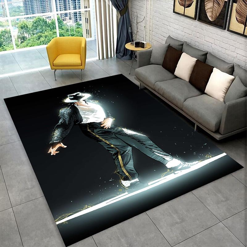 Tappeto Antiscivolo Retrò MJ Michael Jackson King of Pop per Soggiorno, Camera da Letto, Sala Giochi, Tappetino per Pavimento, Tappeto Decorazione Casa, Stanza dei Bambini