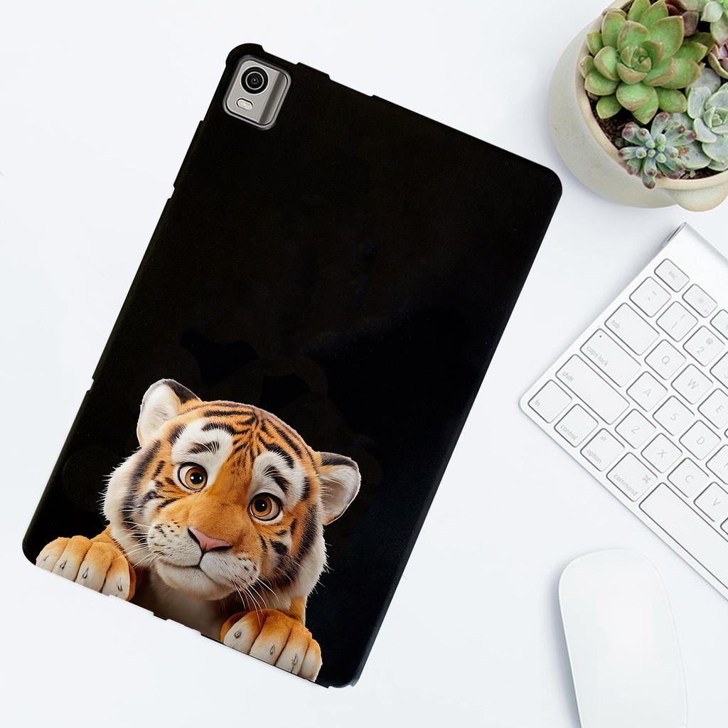 Cartoon-Welpen-Katze, weiche schwarze TPU-Schutzhülle für Nokia T21, Nokia T10, stoßfeste Tablet-Hüllen