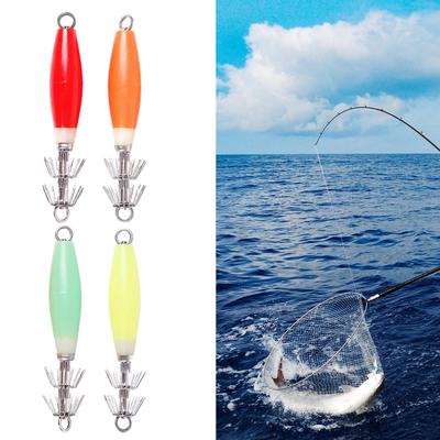 4Pcs Luminous Shrimp Cuttlefish Jig Hook Lures Fishing Hard Baits Set for Fishing Enthusiasts Freshwater and Saltwater