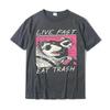 Live Fast! Eat Garbage! New Hot T-shirt Shirt Camisas Hombre for Men Wearing Tees Harajuku Shirts