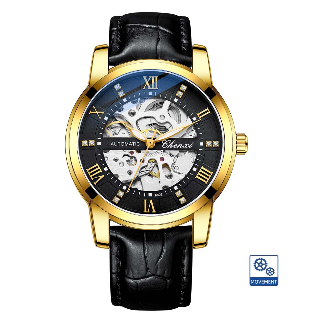 CHENXI Men's Hollow-Out Automatic Mechanical Watch Stylish Business Water Resistant for Daily Use Watches for Man Reloj Hombre