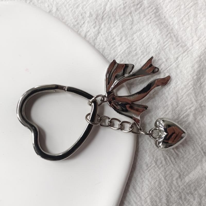Heart Star Bowknot Charm Keychains Sweet Lovely Pendant Hangings Ornament Keyring Backpack Decoration for Women Girls