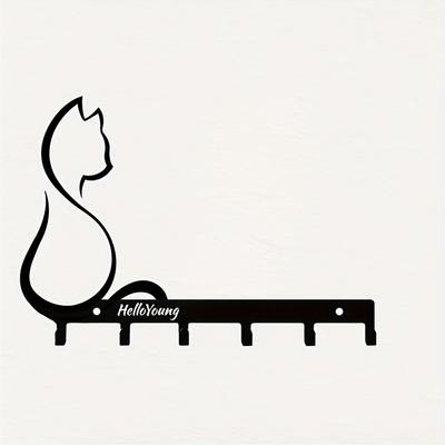 1 Piece Metal Art Cat Hanger, Coat Key Leash Wall Mount Storage Rack, Towel Rack, Storage Rack, Storage Rack