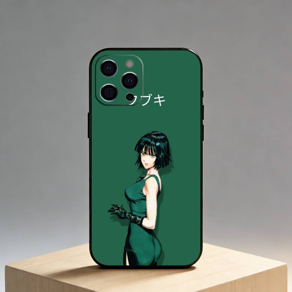 

O-One P-Punch Fubuki Phone Case For iPhone17,16,15,14,13,12 Plus,Max Soft Silicone Black Cover iPhone16promax