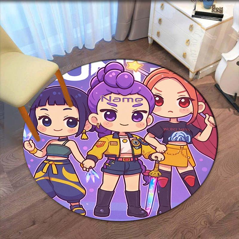 Individualus vardas KPop Demonų Medžiotojai Spausdintas Apvalus Kilimas Kilimas Kėdės Kilimas Plotinis Kilimas Prieškambario Durų Kilimėliai, Biuro Kėdei Svetainei Miegamajam Virtuvės Kambariui.
