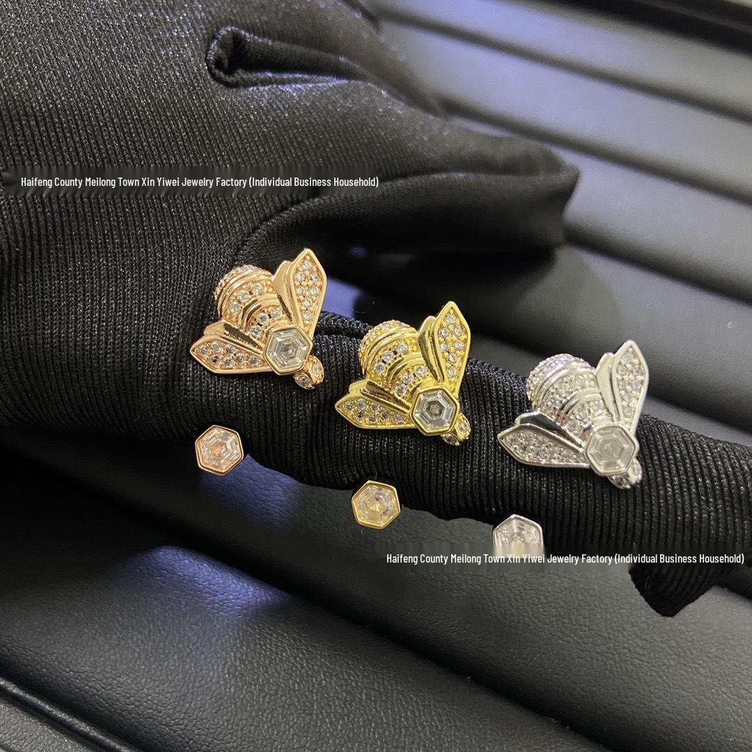 Elegant Shangmei Gold Bee Open Ring for Women Rose Gold Open Design