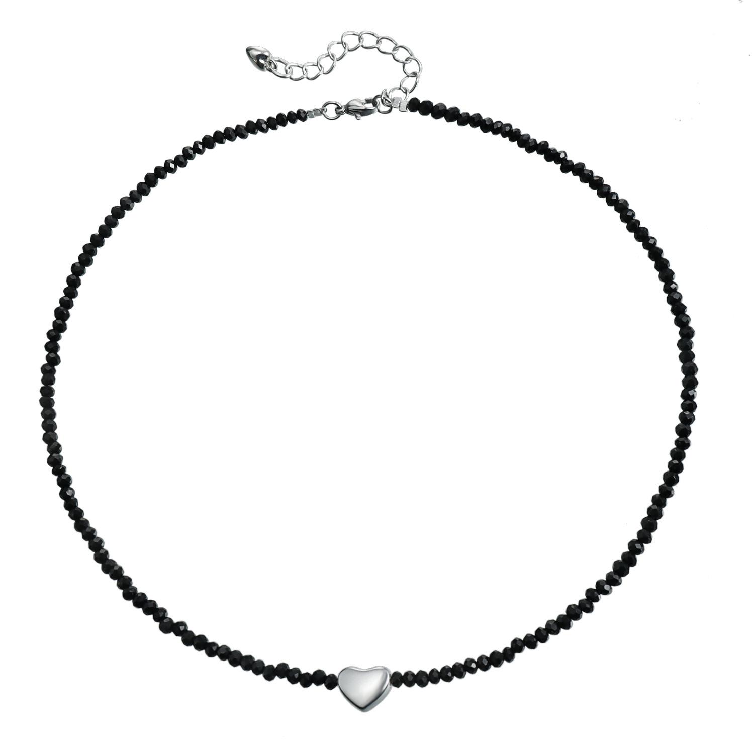 

Аксессуары Хрустальное стекло Рисовые бусины Черный Желчный камень Любовь Цепочка на ключицу Ветер Простой Кулон Женский