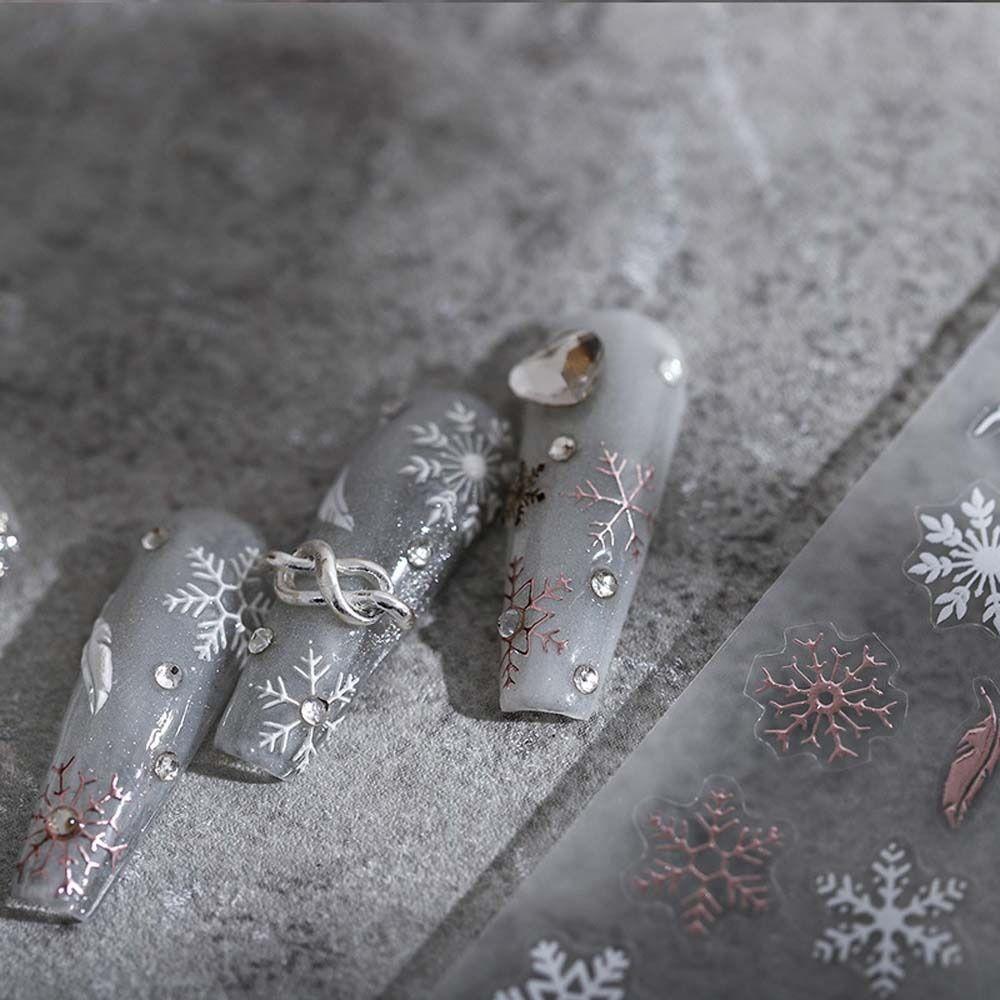 Santa Claus Elk Nail Stickers Christmas Nail Stickers Nail Art Decorations Snowflake Nail Decals