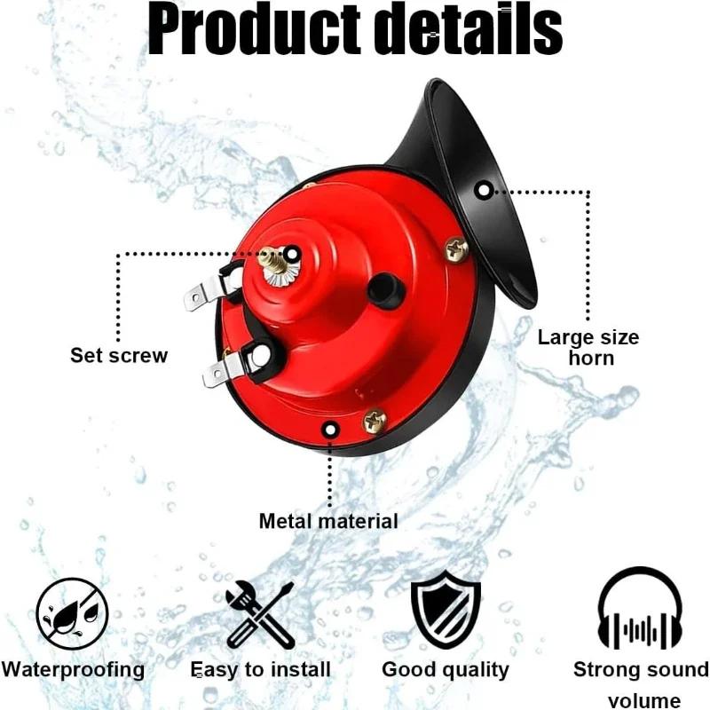 12V 24V 48V Super Loud Motorcycle Waterproof Snail Horn Sound Monophonic Scooters Motorcycle Accessories Electric Moped Horn
