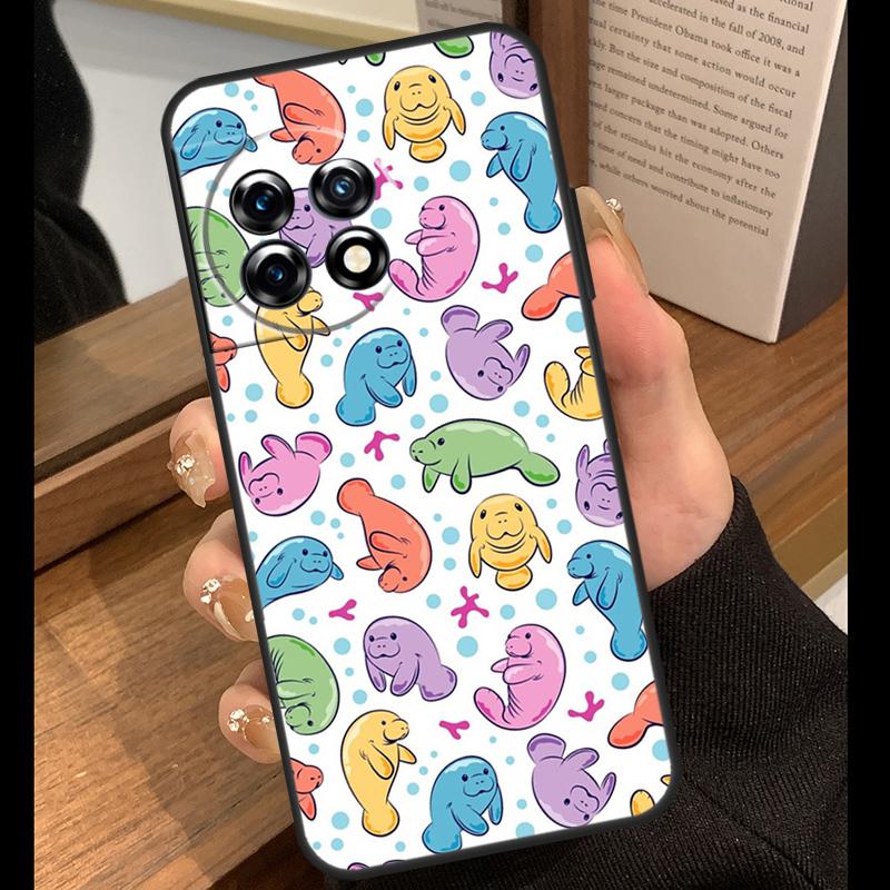 Cute Baby Manatee Case For OnePlus 15 R 13T 13R 12R 10T 8T 13 12 11 9 10 Pro Nord 5 CE 4 2 3 Lite N20 N30 Cover