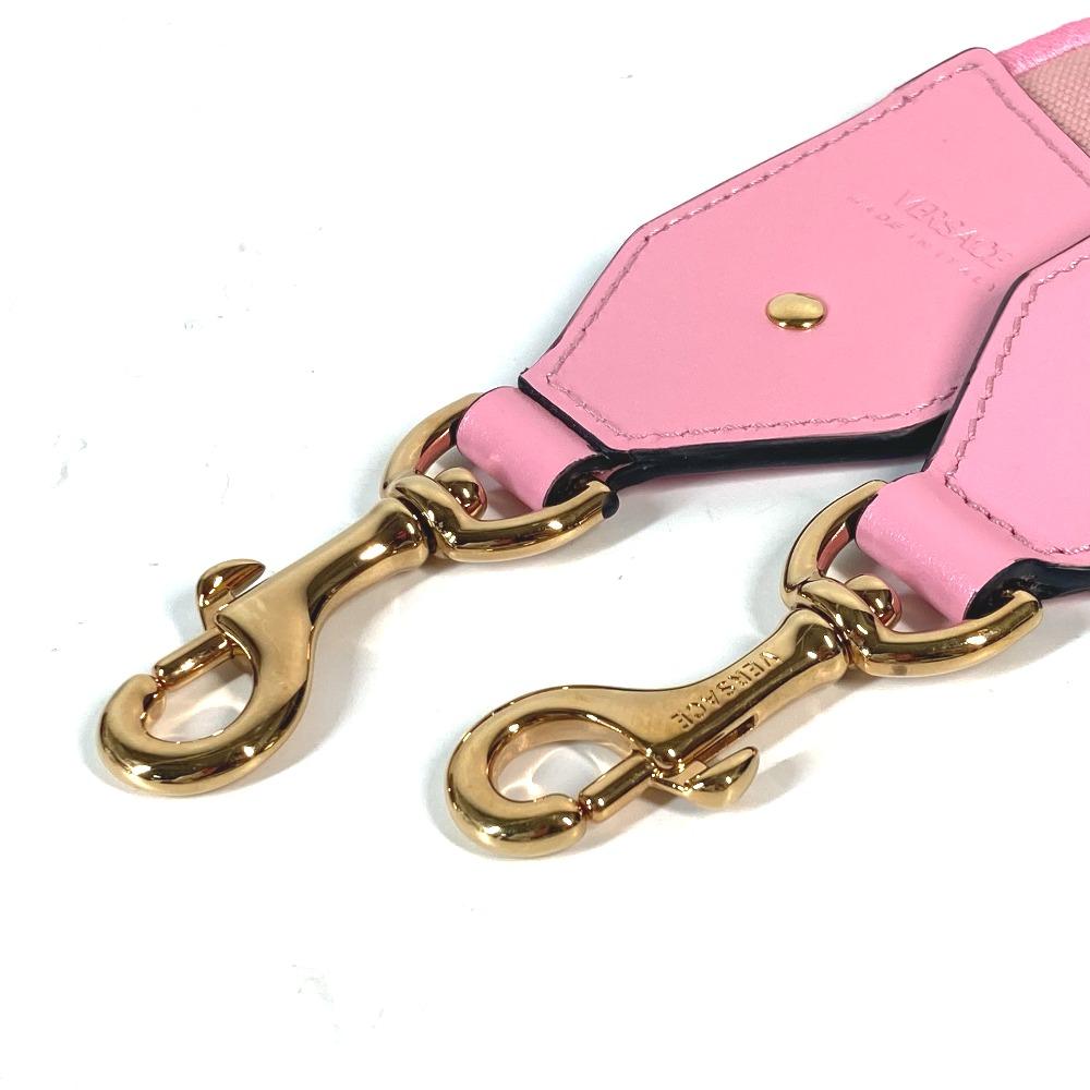 VERSACE logo  Shoulder strap Canvas/Leather pink/Black Unused