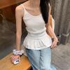 Pure homemade light ballet lace hem sling vest women's summer new single wear stacked inside beautiful back