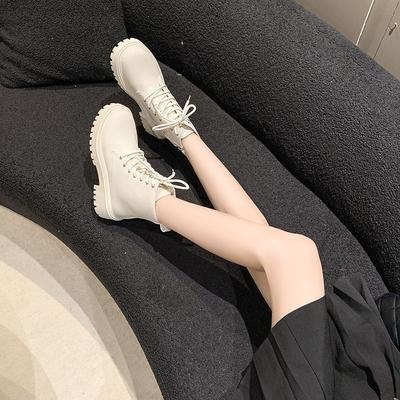 Niche Design Locomotive Boots Short Boots Single Boots 2025 Autumn and Winter New British Style Heightened Thick-soled Martin Boots Women's