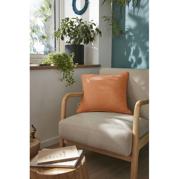 Coussin déhoussable avec passepoil "Gaïa" 45 x 45 cm "Gaze de Coton" l'Effet Papillon