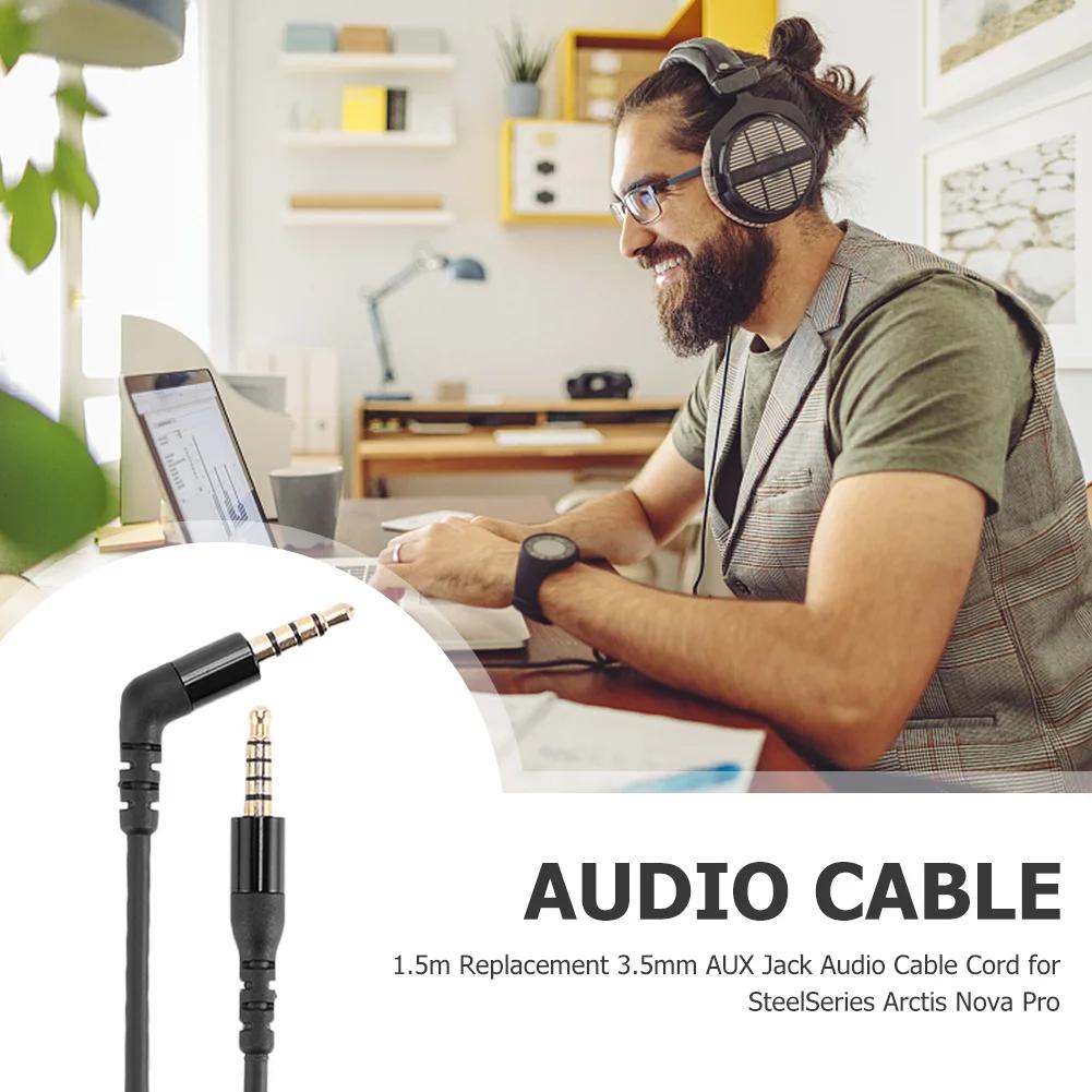 3.5mm AUX Jack Audio Cable Adapter 1.5m Audio Cable Cord Accessories Headphones Cord for SteelSeries Arctis Nova Pro