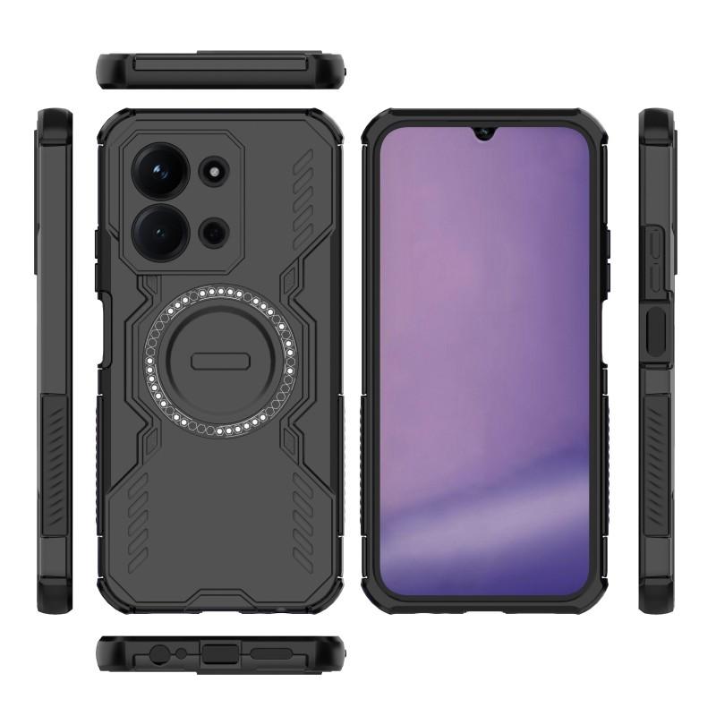 For Xiaomi Redmi 15C 4G (EU) (173mm)/Xiaomi Redmi 15C 5G (EU) (173mm) Magnetic Case WANLONFENG DJ Series Phone Cover with 2Pcs Tempered Glass Film