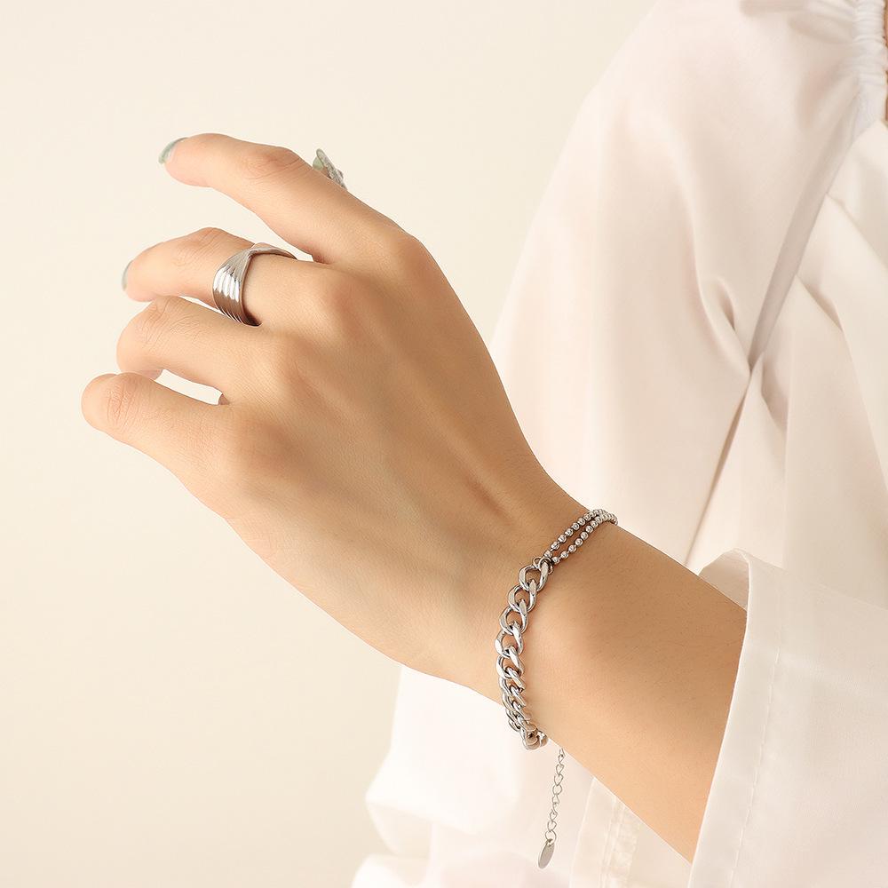 18K Gold Handmade Double Layer Rice Bead Bracelet for Women - European & American Style (E207)