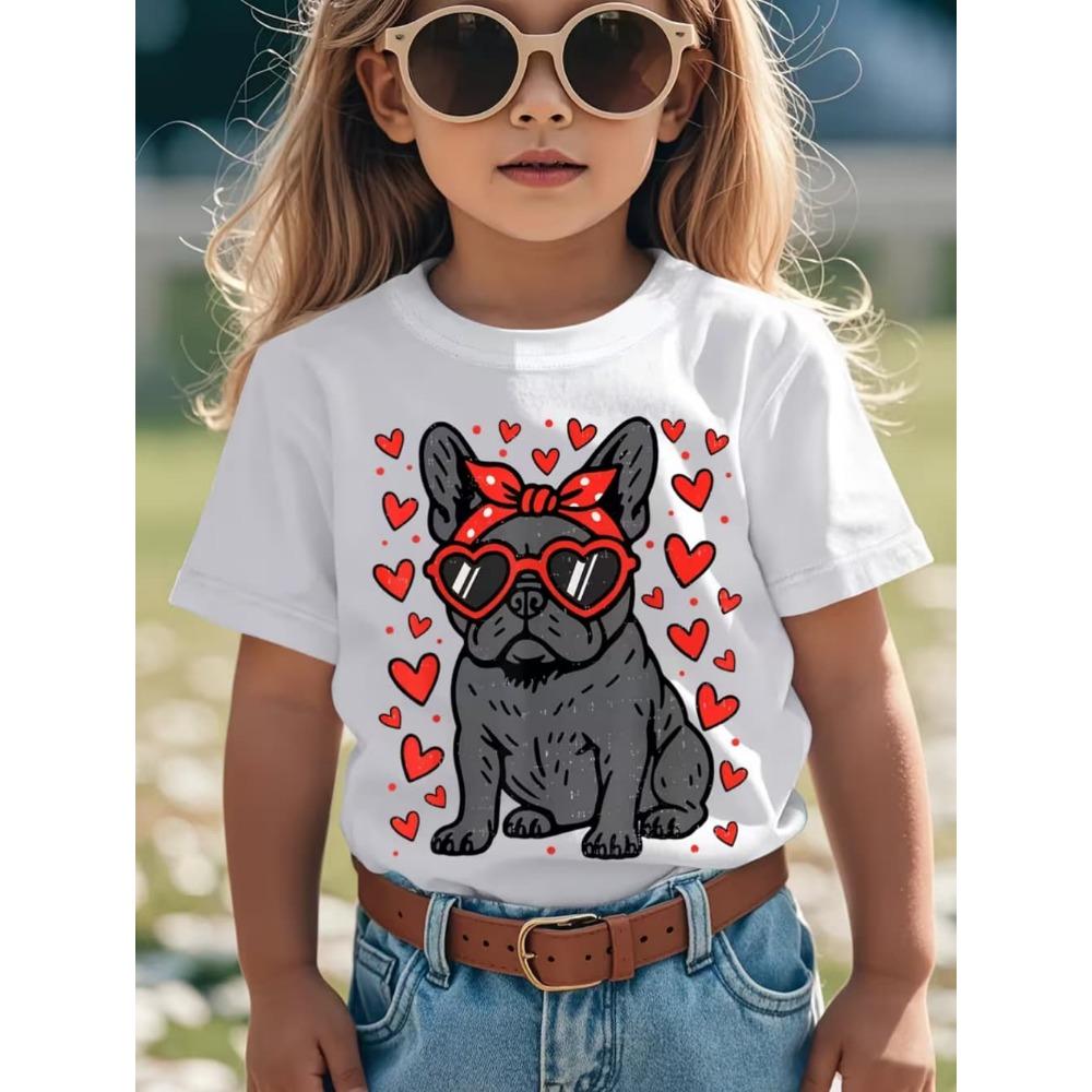 Funny Dog Pattern Children's T-Shirt Girl Cute Animal 3D Printed Fashion Top Short Sleeve Tee Summer Children Clothes Girl Tops
