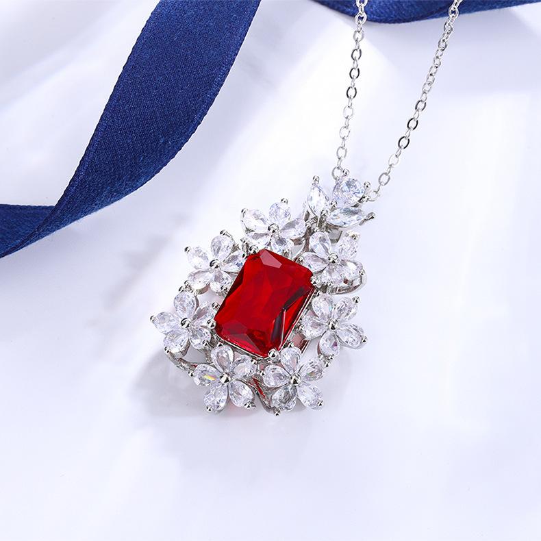 Pendant Popular Colored Diamond Emerald Micro Inlaid Imitation Necklace Pendant