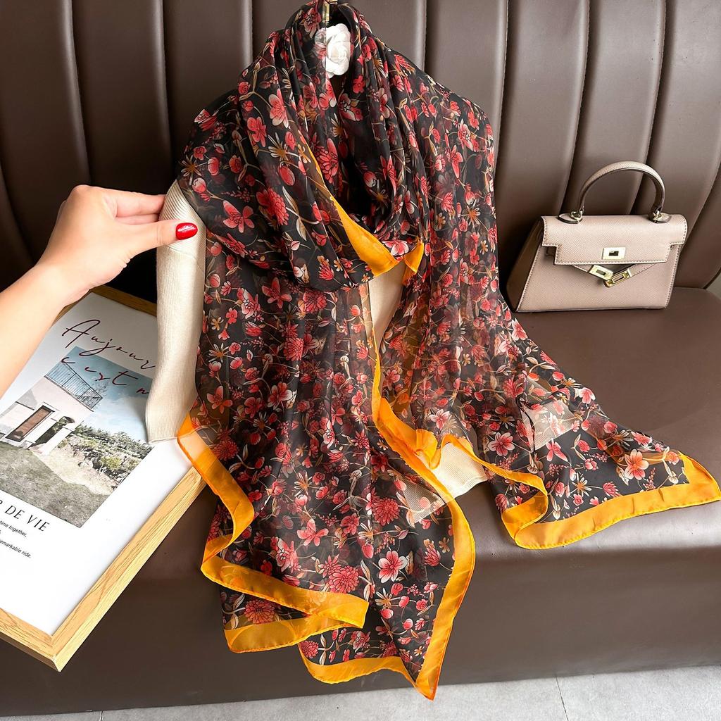 Silk Scarf Foulard Female Headbanda Luxury Hijab Women Warm Pashmina Beach Stoles Scarves Echarpe Shawl Wrap Echarpe Bandana