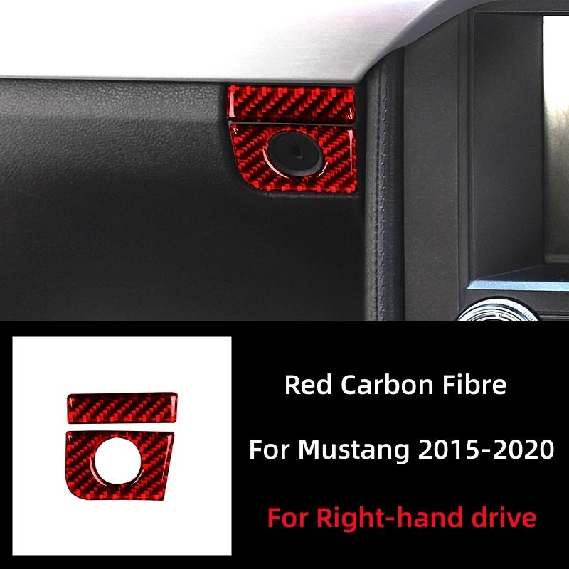 Für Ford Mustang GT 2015-2021 Autozubehör Carbon Fiber Innenausstattung Auto Co-Pilot Aufbewahrungsbox Schalter Panel Abdeckung Zieraufkleber