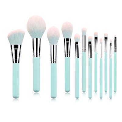 Foundation Brush, Loose Powder Brush, Eye Shadow Brush, 12 Pieces Smurf Makeup Brush Set, Fashionable Loose Powder Blush, Smudge Concealer